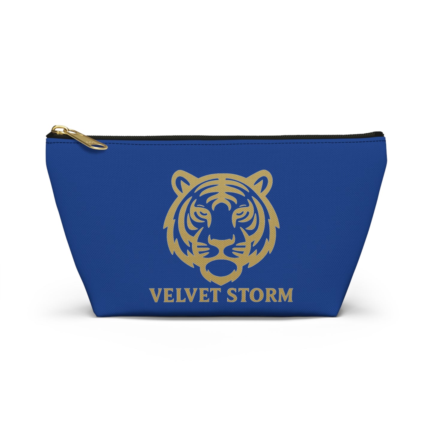 Velvet Storm Tiger Accessory Pouch - Stylish Makeup Bag, Travel Organizer, Gift for Her, Wild Animal Design, Cute Storage Solution