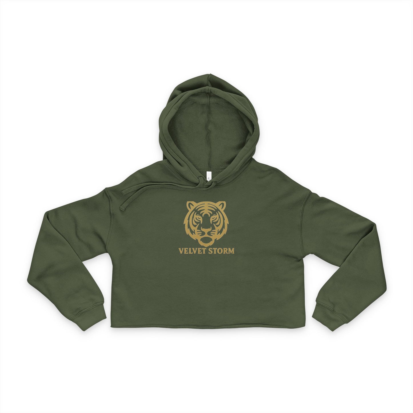 Stylish Women's Cropped Hoodie with Gold Tiger Design | Trendy Athleisure Wear, Gift for Fashion Lovers, Cozy Casual Outfit