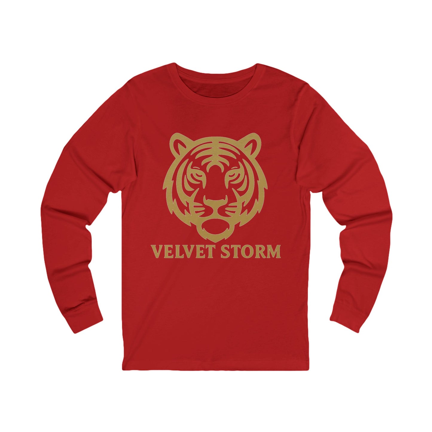 Velvet Storm Long Sleeve Tee, Unisex Fashion Top, Tiger Graphic Shirt, Casual Wear, Gift for Animal Lovers, Everyday Style