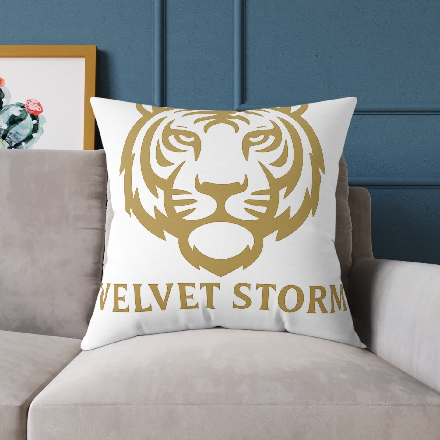 Bold Tiger Print Poly Canvas Pillow, Decorative Throw Pillow, Living Room Accent, Gift for Animal Lovers, Modern Home Decor