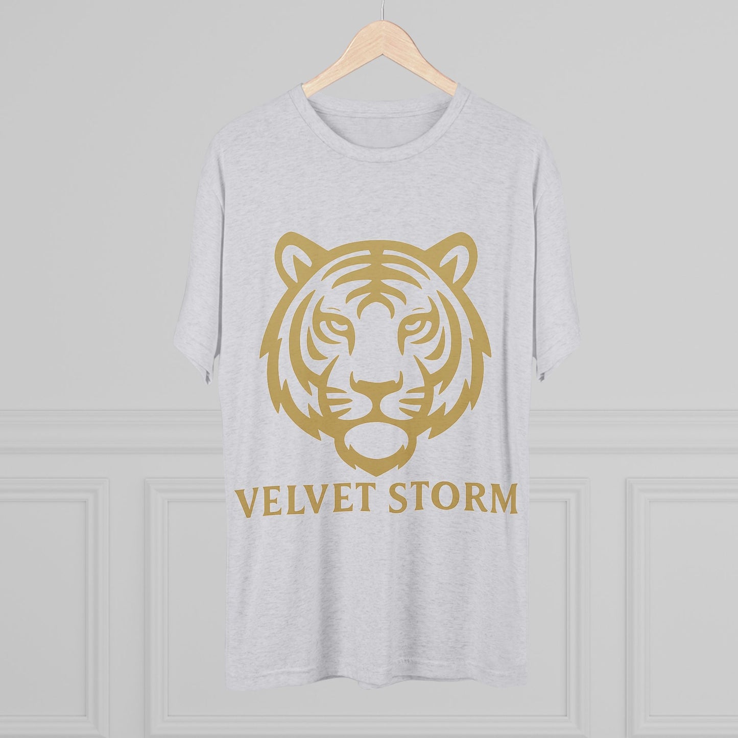 Stylish Tiger Graphic Tee, Unisex Tri-Blend Crew T-Shirt, Animal Lover Gift, Casual Wear, Trendy Apparel, Velvet Storm