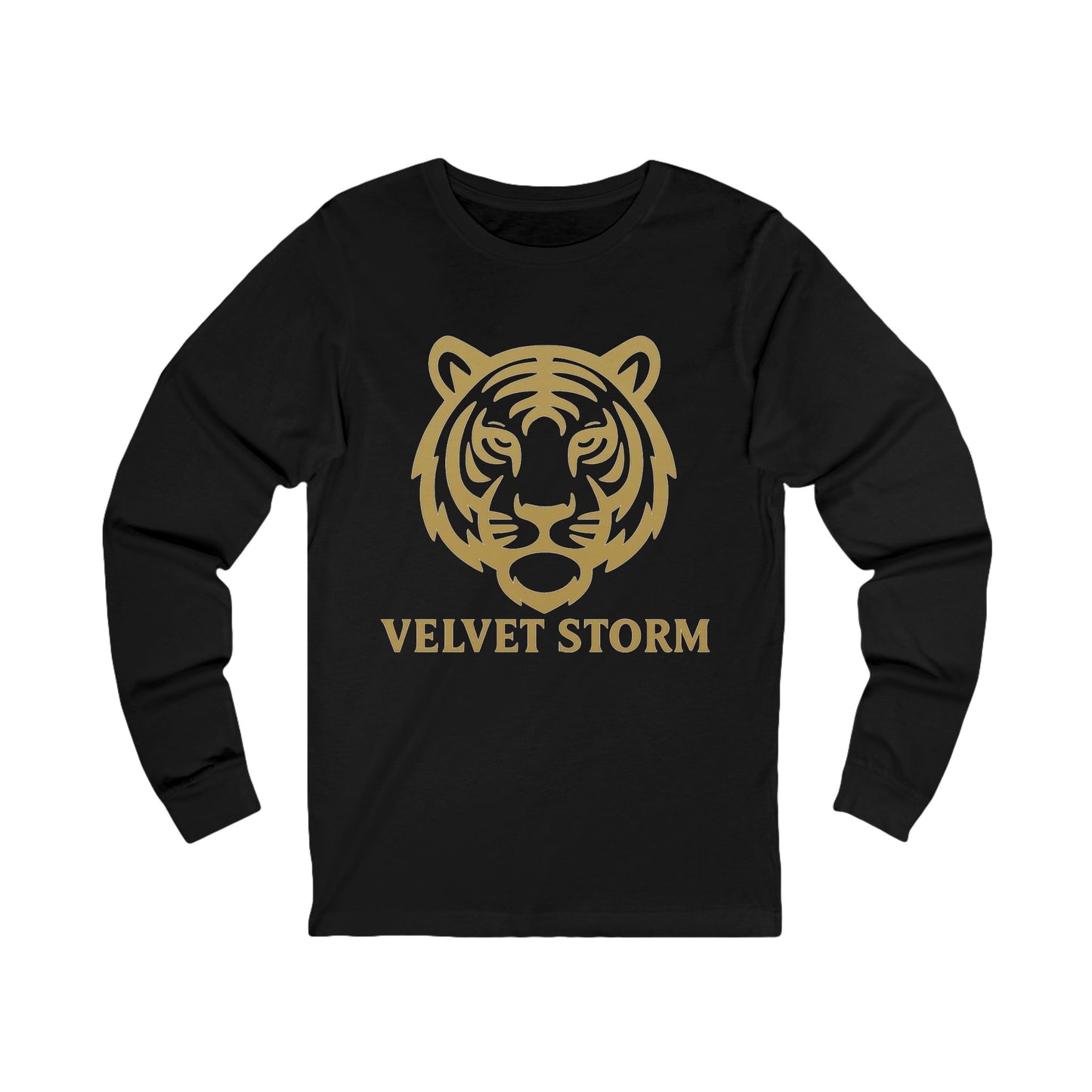 Velvet Storm Long Sleeve Tee, Unisex Fashion Top, Tiger Graphic Shirt, Casual Wear, Gift for Animal Lovers, Everyday Style