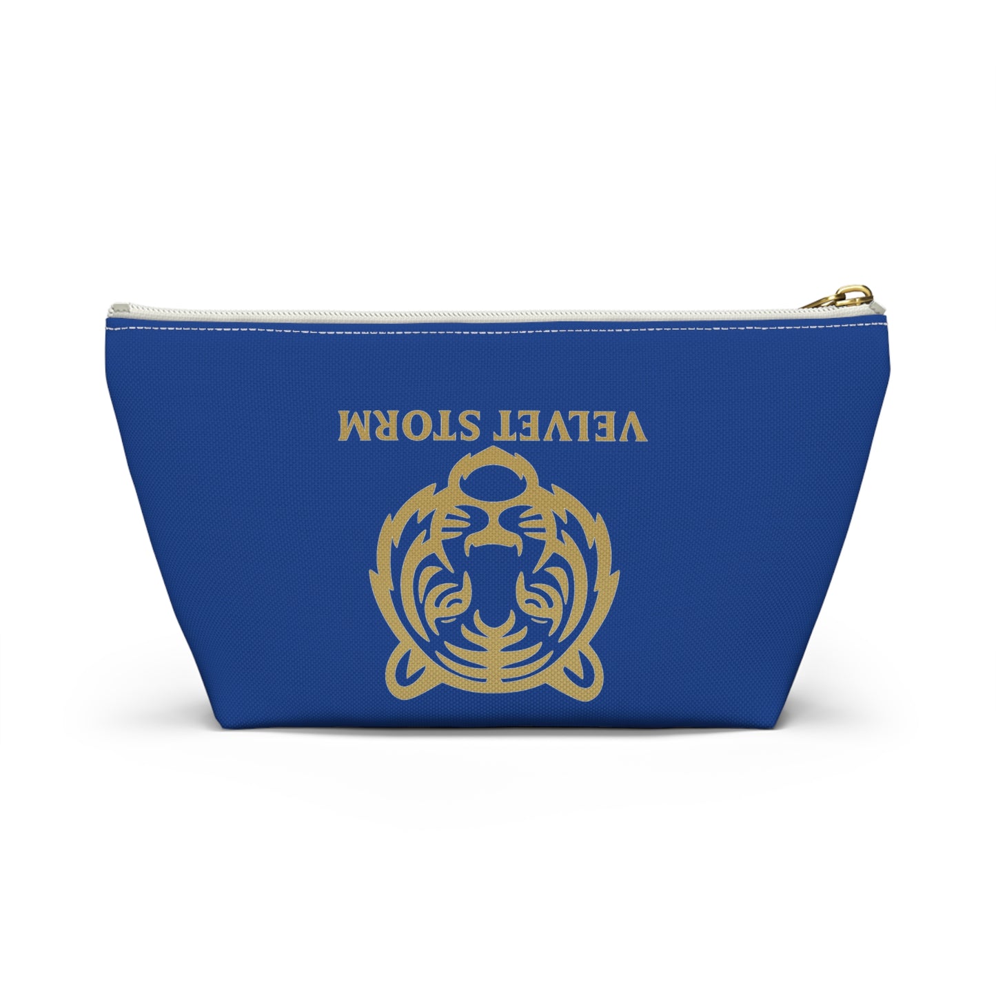 Velvet Storm Tiger Accessory Pouch - Stylish Makeup Bag, Travel Organizer, Gift for Her, Wild Animal Design, Cute Storage Solution