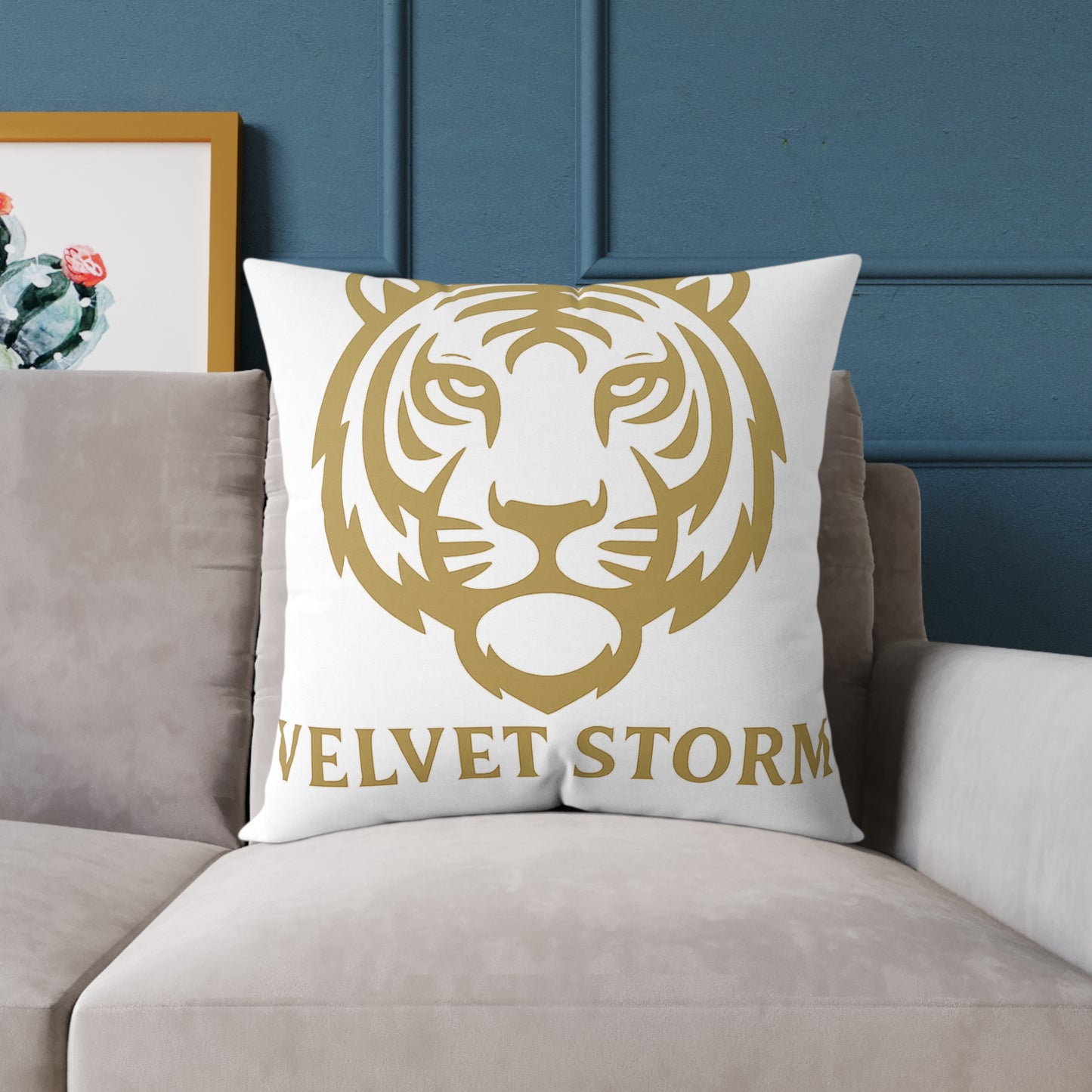 Bold Tiger Print Poly Canvas Pillow, Decorative Throw Pillow, Living Room Accent, Gift for Animal Lovers, Modern Home Decor