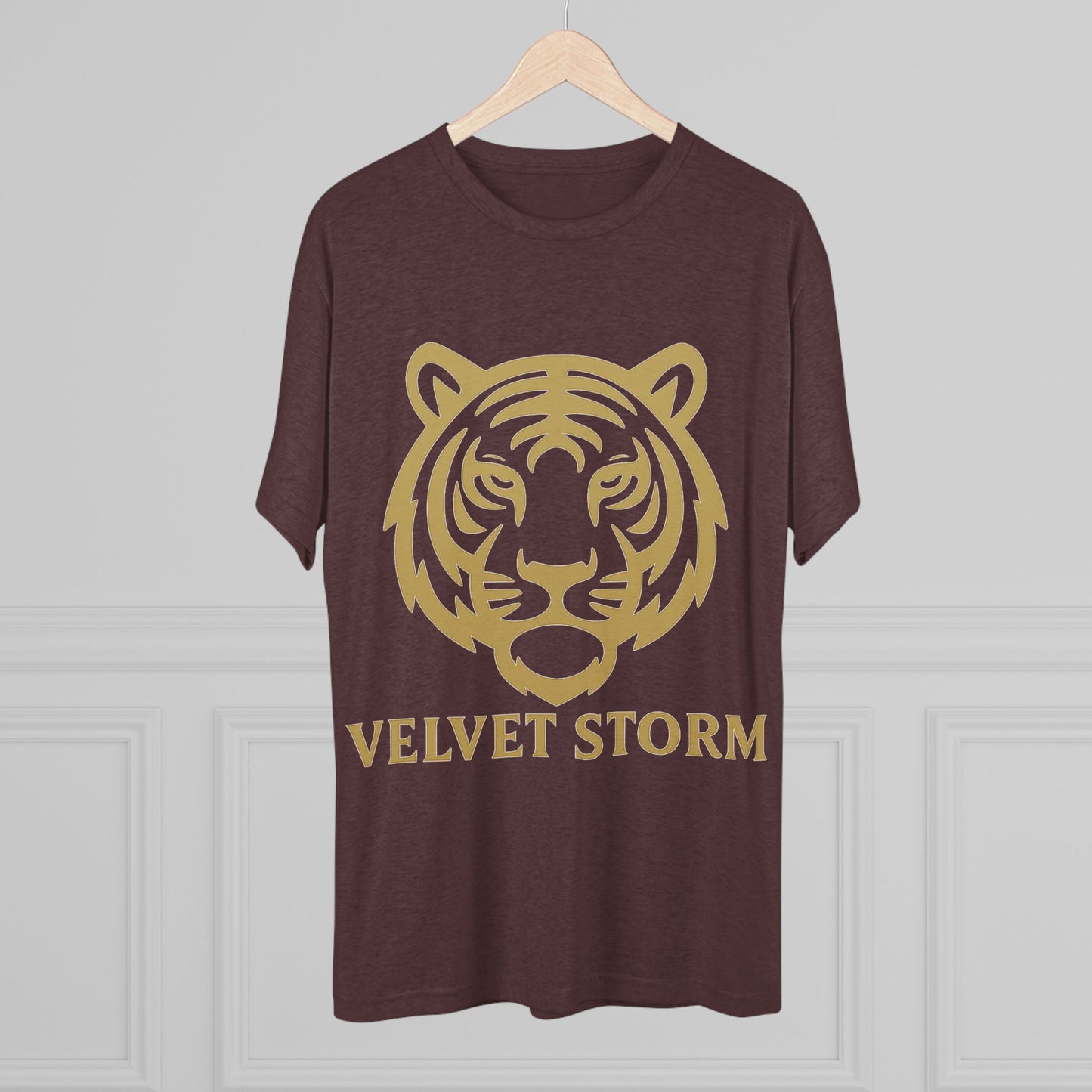 Stylish Tiger Graphic Tee, Unisex Tri-Blend Crew T-Shirt, Animal Lover Gift, Casual Wear, Trendy Apparel, Velvet Storm