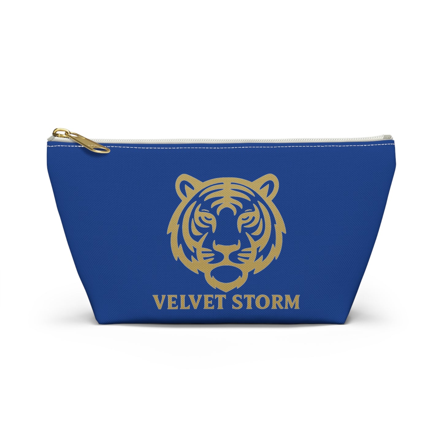 Velvet Storm Tiger Accessory Pouch - Stylish Makeup Bag, Travel Organizer, Gift for Her, Wild Animal Design, Cute Storage Solution