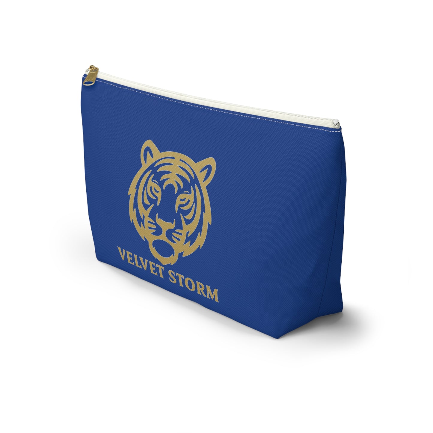 Velvet Storm Tiger Accessory Pouch - Stylish Makeup Bag, Travel Organizer, Gift for Her, Wild Animal Design, Cute Storage Solution