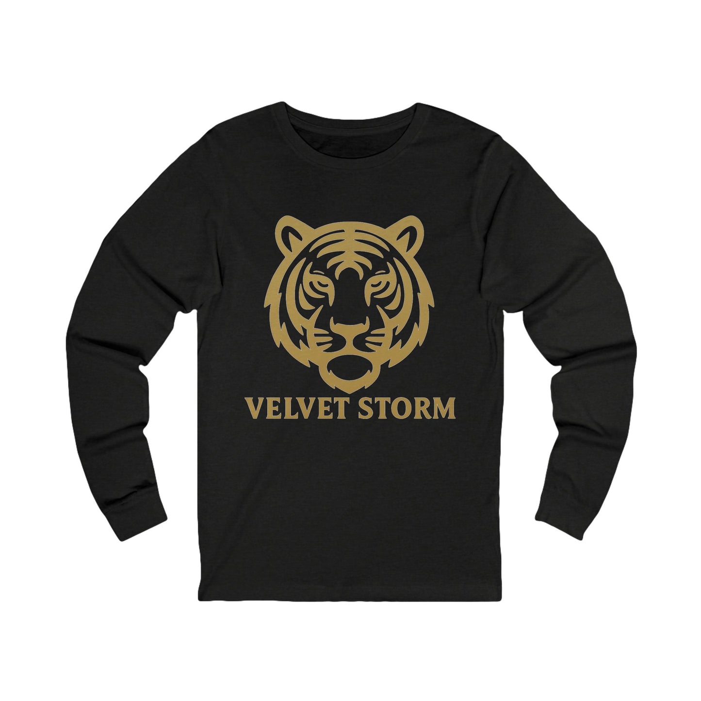 Velvet Storm Long Sleeve Tee, Unisex Fashion Top, Tiger Graphic Shirt, Casual Wear, Gift for Animal Lovers, Everyday Style