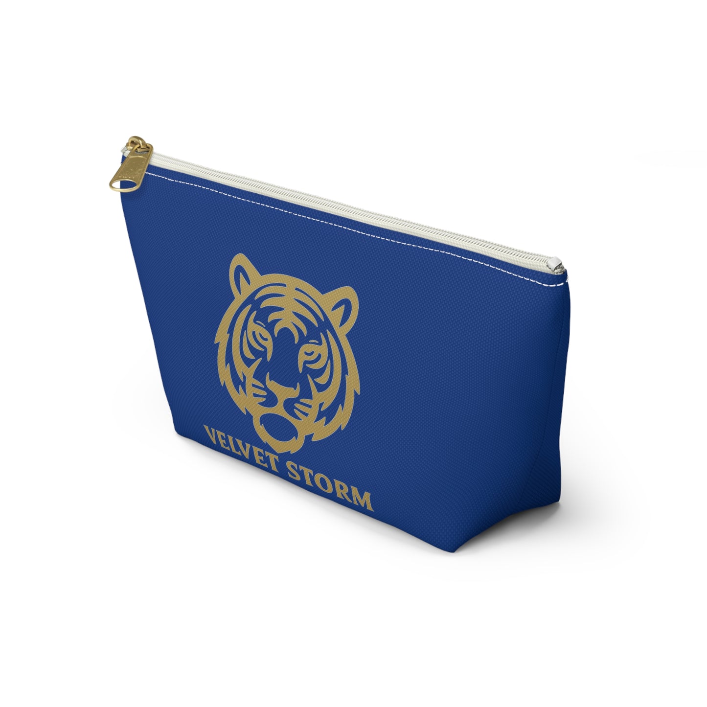 Velvet Storm Tiger Accessory Pouch - Stylish Makeup Bag, Travel Organizer, Gift for Her, Wild Animal Design, Cute Storage Solution