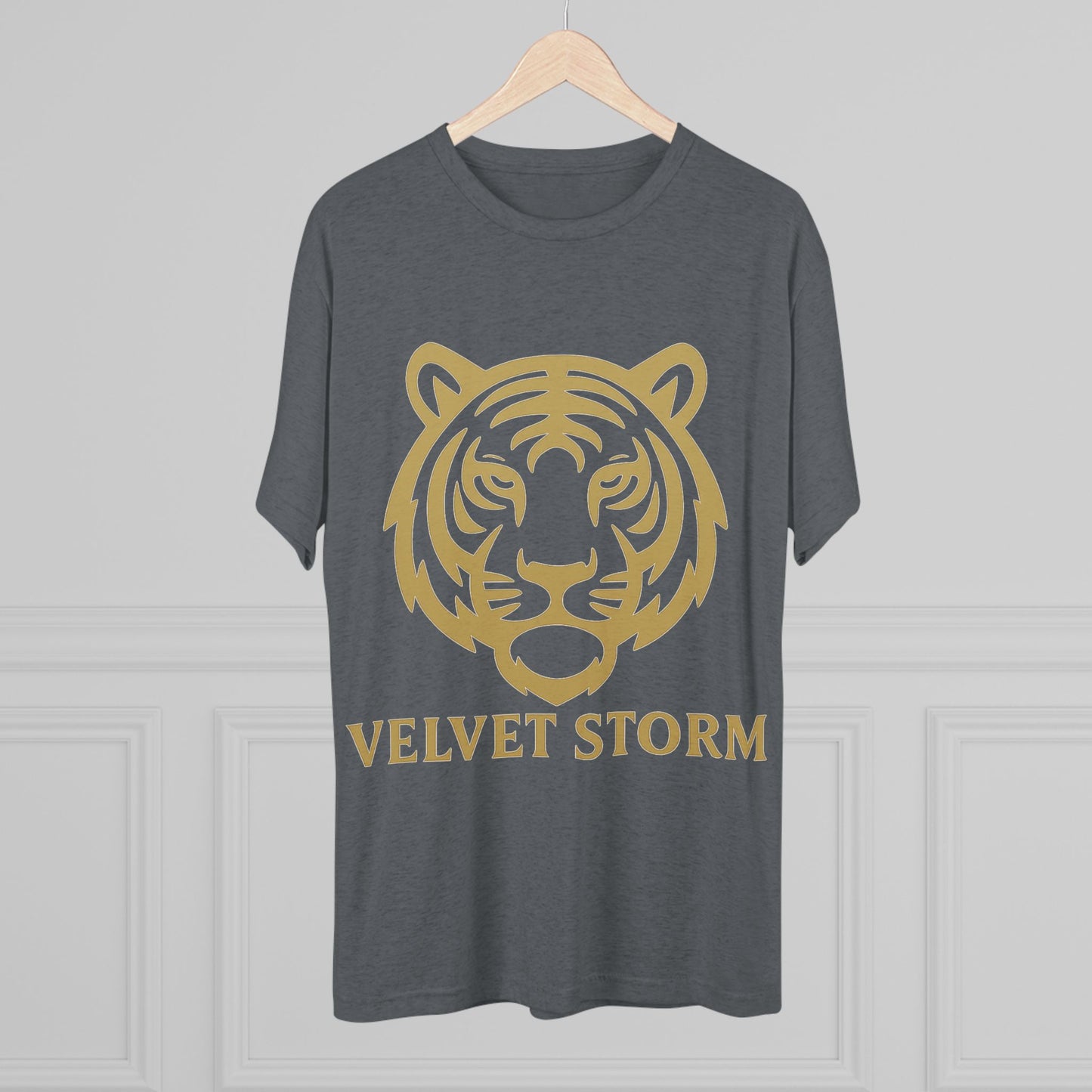 Stylish Tiger Graphic Tee, Unisex Tri-Blend Crew T-Shirt, Animal Lover Gift, Casual Wear, Trendy Apparel, Velvet Storm