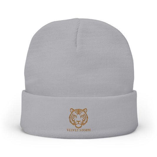 Embroidered Tiger Knit Beanie - Cozy Winter Hat, Gift for Animal Lovers, Stylish Beanie for Every Occasion, Winter Fashion