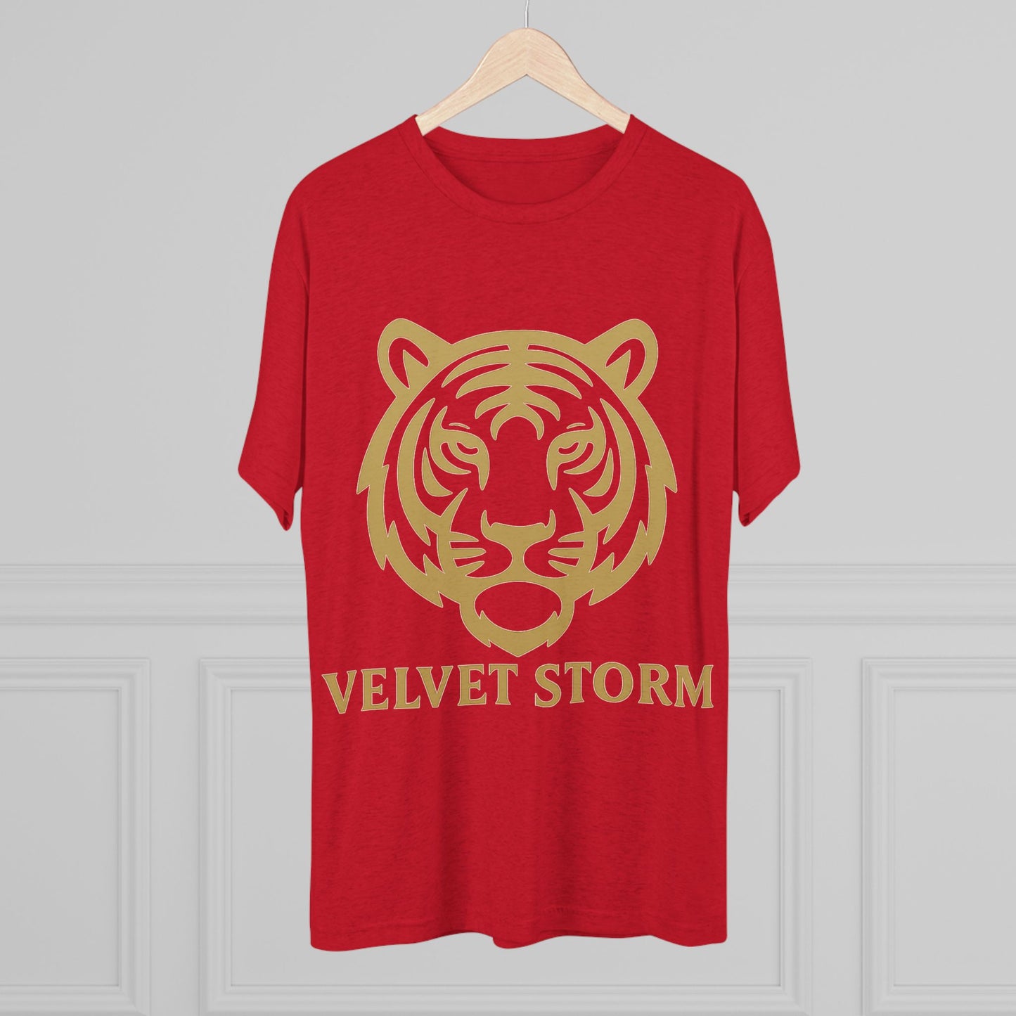 Stylish Tiger Graphic Tee, Unisex Tri-Blend Crew T-Shirt, Animal Lover Gift, Casual Wear, Trendy Apparel, Velvet Storm