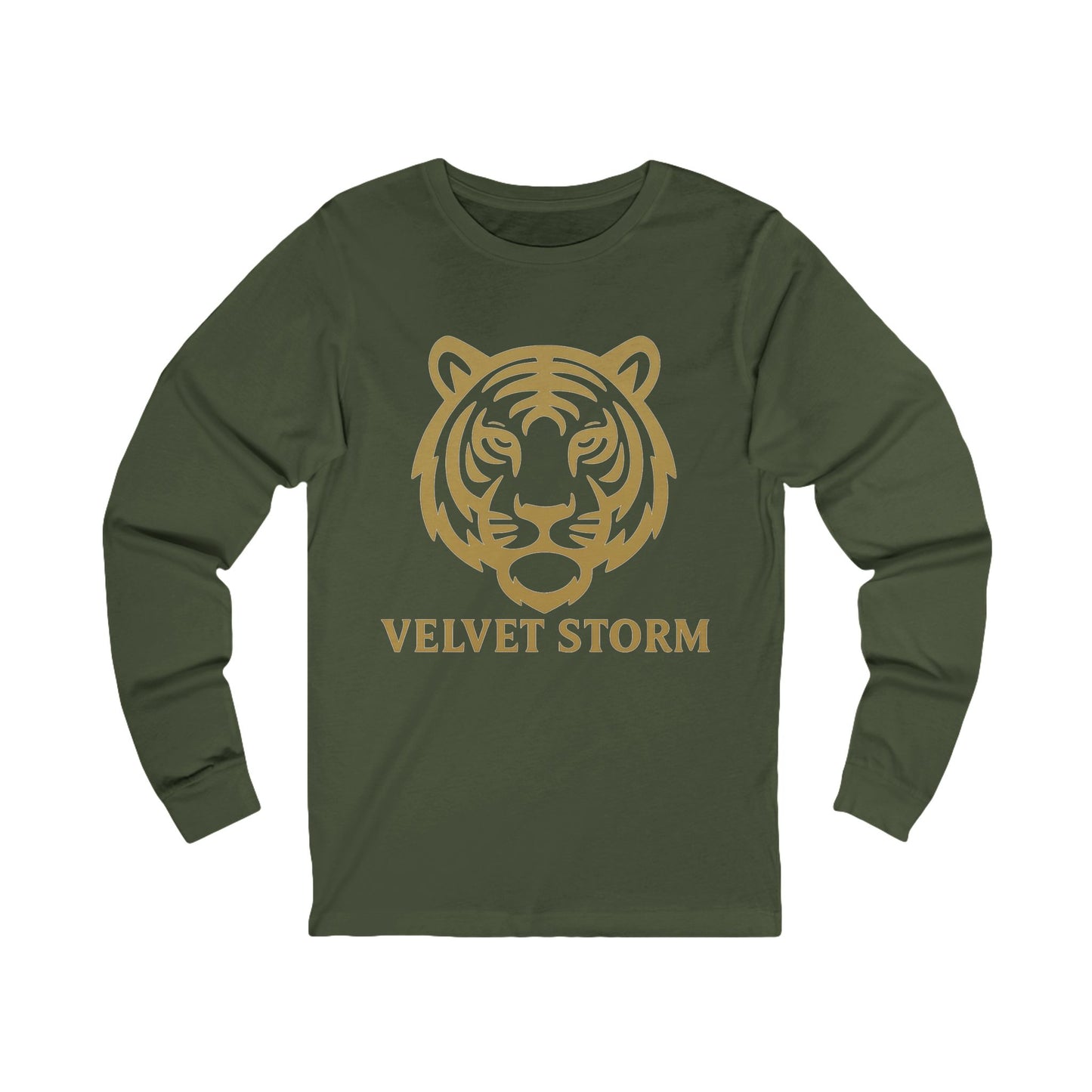 Velvet Storm Long Sleeve Tee, Unisex Fashion Top, Tiger Graphic Shirt, Casual Wear, Gift for Animal Lovers, Everyday Style