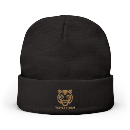 Embroidered Tiger Knit Beanie - Cozy Winter Hat, Gift for Animal Lovers, Stylish Beanie for Every Occasion, Winter Fashion