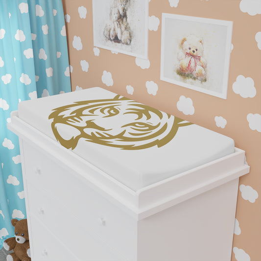 Gold Tiger Baby Changing Pad Cover, Nursery Decor, Baby Shower Gift, Modern Baby Room, Animal Print Bedding