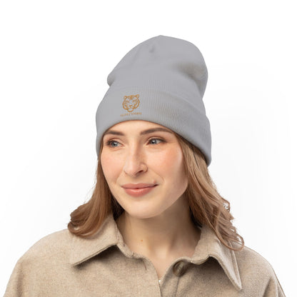 Embroidered Tiger Knit Beanie - Cozy Winter Hat, Gift for Animal Lovers, Stylish Beanie for Every Occasion, Winter Fashion