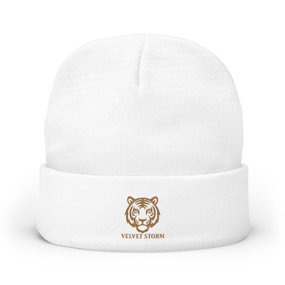 Embroidered Tiger Knit Beanie - Cozy Winter Hat, Gift for Animal Lovers, Stylish Beanie for Every Occasion, Winter Fashion