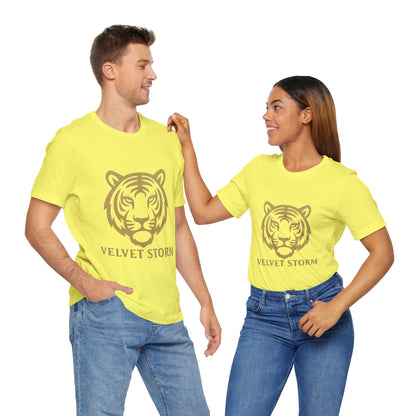 Stylish Tiger Print Tee, Unisex Jersey T-Shirt, Relaxed Fit Top, Gift for Wildlife Lovers, Casual Wear