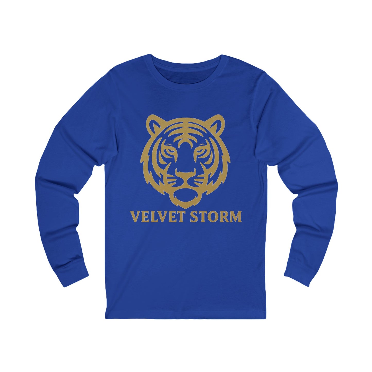 Velvet Storm Long Sleeve Tee, Unisex Fashion Top, Tiger Graphic Shirt, Casual Wear, Gift for Animal Lovers, Everyday Style