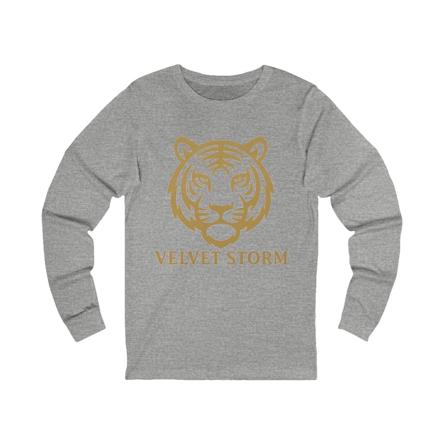 Velvet Storm Long Sleeve Tee, Unisex Fashion Top, Tiger Graphic Shirt, Casual Wear, Gift for Animal Lovers, Everyday Style