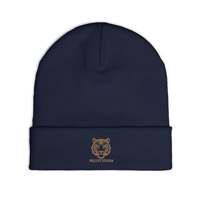 Embroidered Tiger Knit Beanie - Cozy Winter Hat, Gift for Animal Lovers, Stylish Beanie for Every Occasion, Winter Fashion