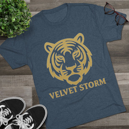 Stylish Tiger Graphic Tee, Unisex Tri-Blend Crew T-Shirt, Animal Lover Gift, Casual Wear, Trendy Apparel, Velvet Storm