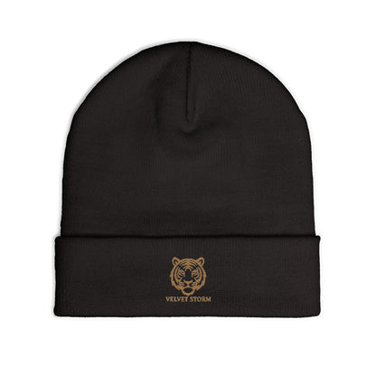 Embroidered Tiger Knit Beanie - Cozy Winter Hat, Gift for Animal Lovers, Stylish Beanie for Every Occasion, Winter Fashion