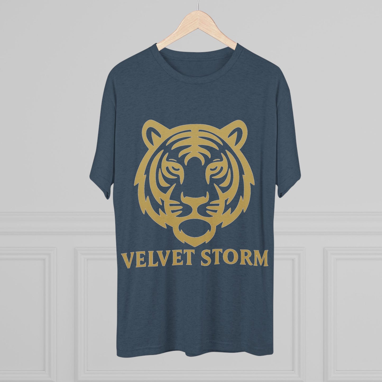 Stylish Tiger Graphic Tee, Unisex Tri-Blend Crew T-Shirt, Animal Lover Gift, Casual Wear, Trendy Apparel, Velvet Storm