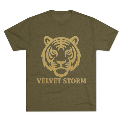 Stylish Tiger Graphic Tee, Unisex Tri-Blend Crew T-Shirt, Animal Lover Gift, Casual Wear, Trendy Apparel, Velvet Storm