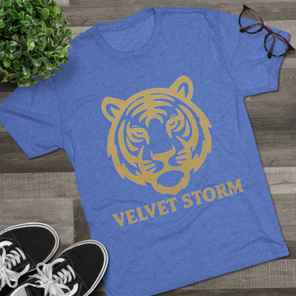 Stylish Tiger Graphic Tee, Unisex Tri-Blend Crew T-Shirt, Animal Lover Gift, Casual Wear, Trendy Apparel, Velvet Storm