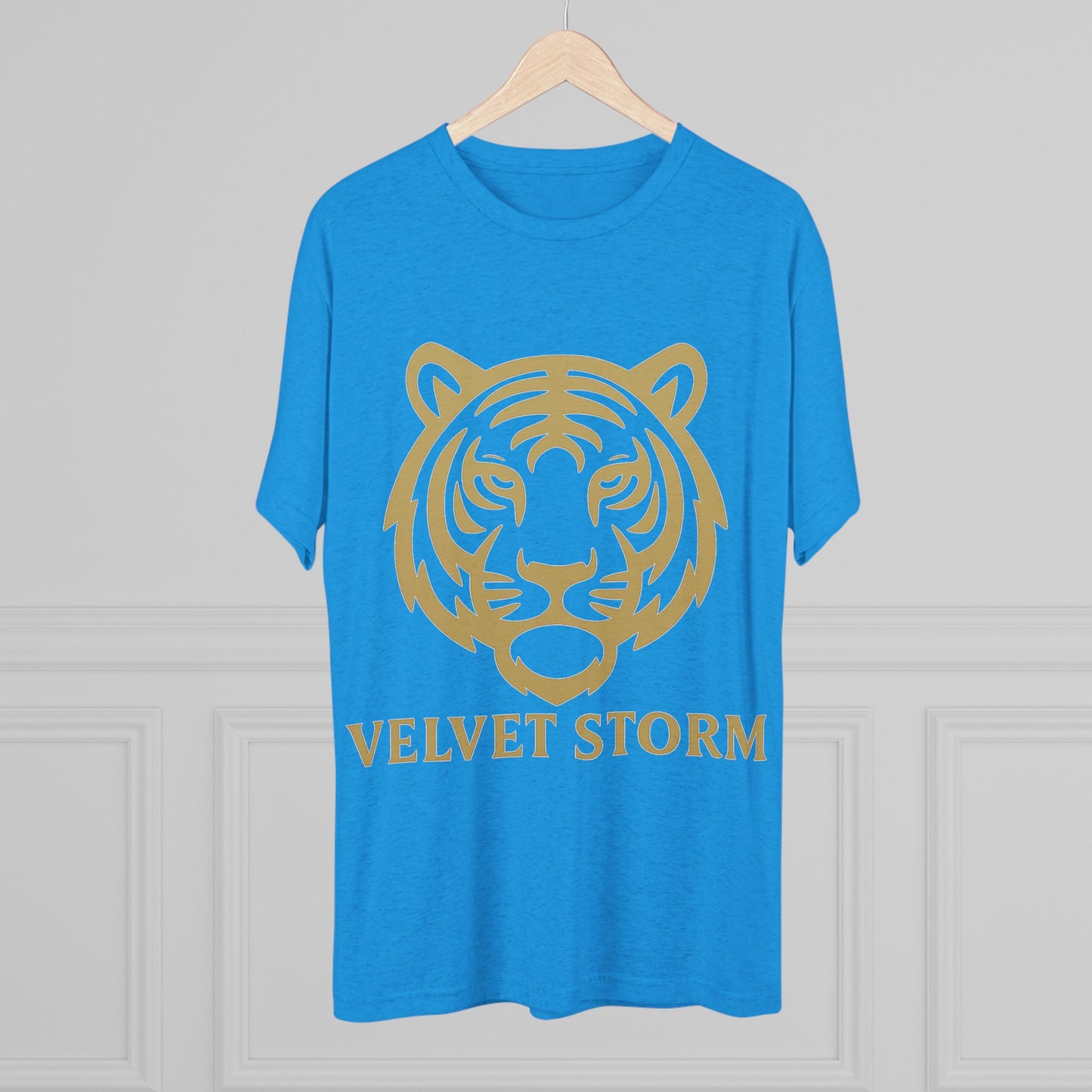 Stylish Tiger Graphic Tee, Unisex Tri-Blend Crew T-Shirt, Animal Lover Gift, Casual Wear, Trendy Apparel, Velvet Storm