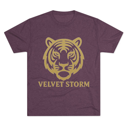 Stylish Tiger Graphic Tee, Unisex Tri-Blend Crew T-Shirt, Animal Lover Gift, Casual Wear, Trendy Apparel, Velvet Storm