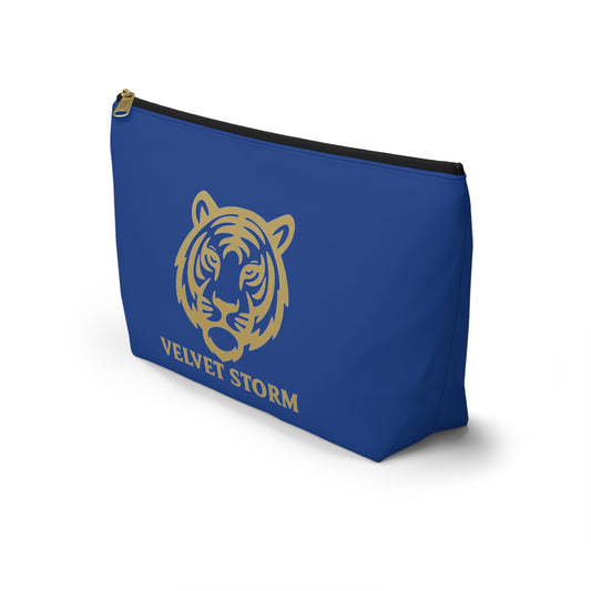 Velvet Storm Tiger Accessory Pouch - Stylish Makeup Bag, Travel Organizer, Gift for Her, Wild Animal Design, Cute Storage Solution