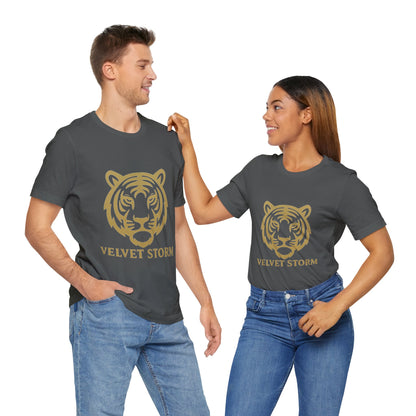 Stylish Tiger Print Tee, Unisex Jersey T-Shirt, Relaxed Fit Top, Gift for Wildlife Lovers, Casual Wear