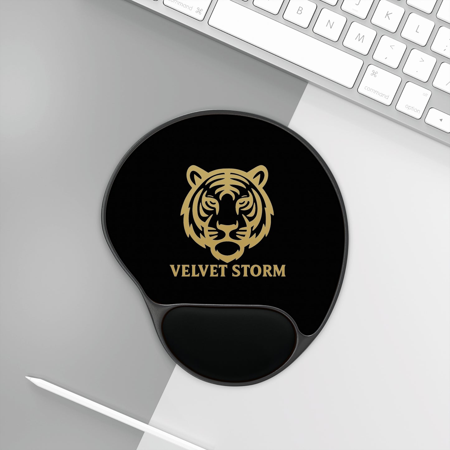 Luxury Tiger Mouse Pad with Wrist Rest | Ergonomic Desk Accessory, Computer Gift, Office Decor, Stylish Gaming Pad, Velvet Storm Design