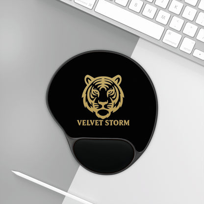 Luxury Tiger Mouse Pad with Wrist Rest | Ergonomic Desk Accessory, Computer Gift, Office Decor, Stylish Gaming Pad, Velvet Storm Design