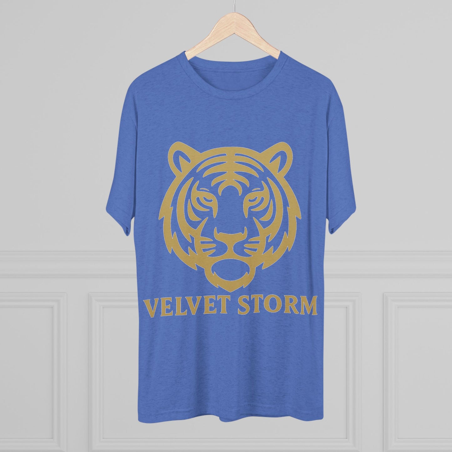 Stylish Tiger Graphic Tee, Unisex Tri-Blend Crew T-Shirt, Animal Lover Gift, Casual Wear, Trendy Apparel, Velvet Storm