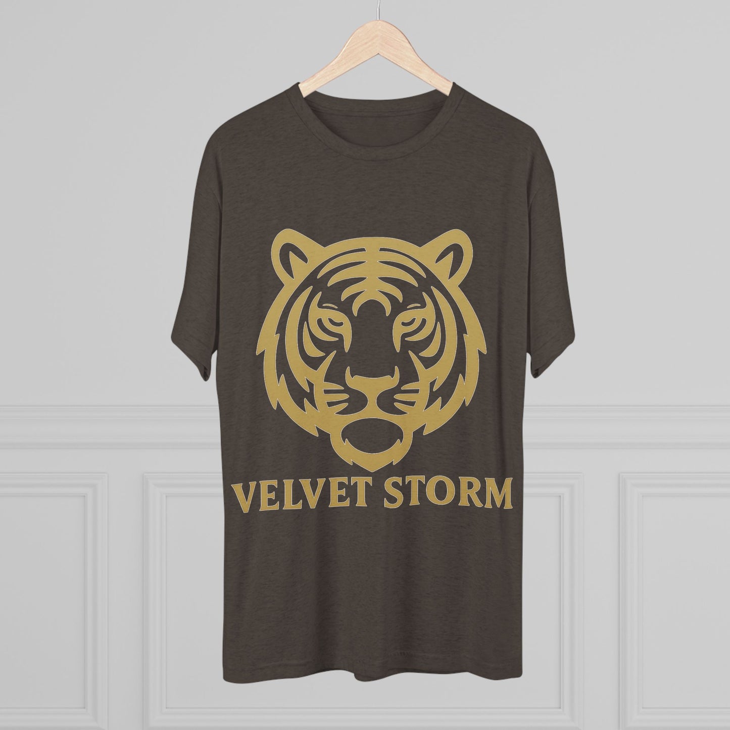 Stylish Tiger Graphic Tee, Unisex Tri-Blend Crew T-Shirt, Animal Lover Gift, Casual Wear, Trendy Apparel, Velvet Storm
