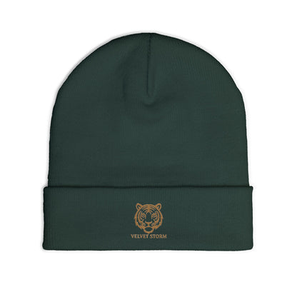 Embroidered Tiger Knit Beanie - Cozy Winter Hat, Gift for Animal Lovers, Stylish Beanie for Every Occasion, Winter Fashion
