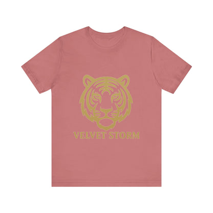 Stylish Tiger Print Tee, Unisex Jersey T-Shirt, Relaxed Fit Top, Gift for Wildlife Lovers, Casual Wear
