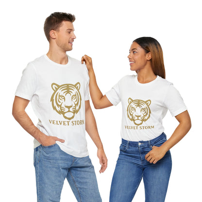 Stylish Tiger Print Tee, Unisex Jersey T-Shirt, Relaxed Fit Top, Gift for Wildlife Lovers, Casual Wear