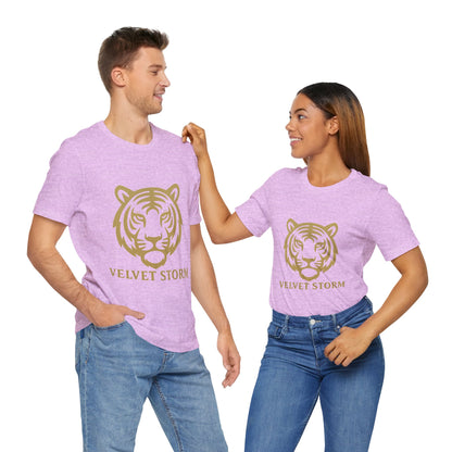 Stylish Tiger Print Tee, Unisex Jersey T-Shirt, Relaxed Fit Top, Gift for Wildlife Lovers, Casual Wear