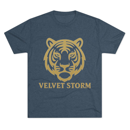 Stylish Tiger Graphic Tee, Unisex Tri-Blend Crew T-Shirt, Animal Lover Gift, Casual Wear, Trendy Apparel, Velvet Storm