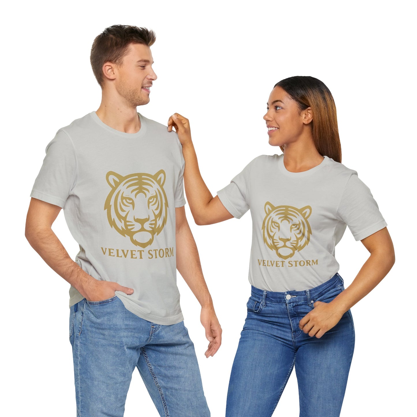 Stylish Tiger Print Tee, Unisex Jersey T-Shirt, Relaxed Fit Top, Gift for Wildlife Lovers, Casual Wear