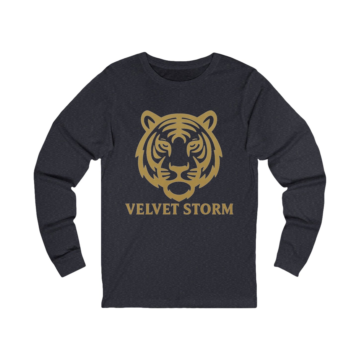 Velvet Storm Long Sleeve Tee, Unisex Fashion Top, Tiger Graphic Shirt, Casual Wear, Gift for Animal Lovers, Everyday Style
