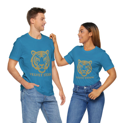 Stylish Tiger Print Tee, Unisex Jersey T-Shirt, Relaxed Fit Top, Gift for Wildlife Lovers, Casual Wear