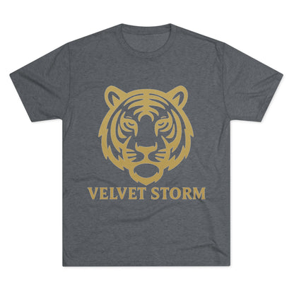 Stylish Tiger Graphic Tee, Unisex Tri-Blend Crew T-Shirt, Animal Lover Gift, Casual Wear, Trendy Apparel, Velvet Storm