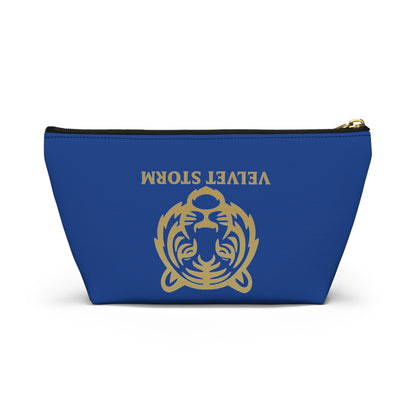 Velvet Storm Tiger Accessory Pouch - Stylish Makeup Bag, Travel Organizer, Gift for Her, Wild Animal Design, Cute Storage Solution