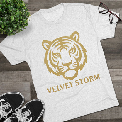 Stylish Tiger Graphic Tee, Unisex Tri-Blend Crew T-Shirt, Animal Lover Gift, Casual Wear, Trendy Apparel, Velvet Storm