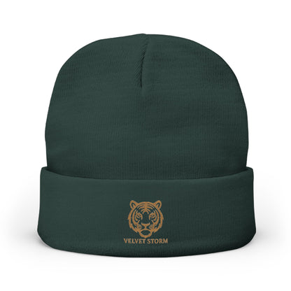 Embroidered Tiger Knit Beanie - Cozy Winter Hat, Gift for Animal Lovers, Stylish Beanie for Every Occasion, Winter Fashion